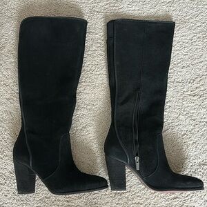 Tall suede black boots. Worn once
